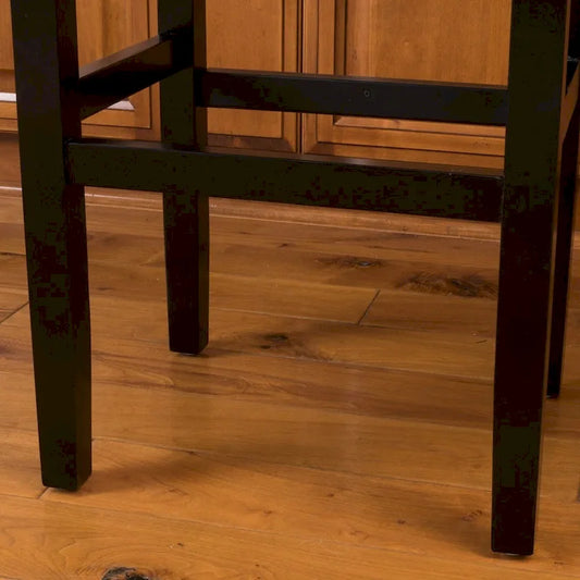 Roomfitters 30 Backless Leather Counter Stools, Set of 2 Upholstered Bar Height Chairs with Wood Frame, Ivory