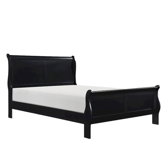 Fy Four Piece Queen Size Bedroom Set, Antique Nickel Metal Handles, Black