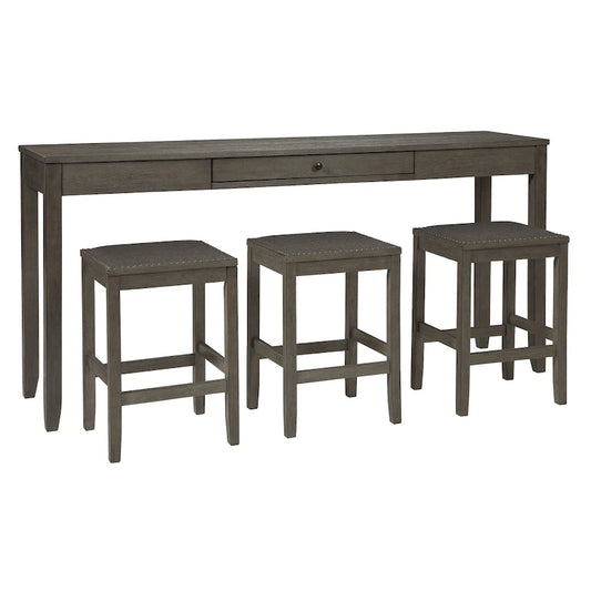 Caitbrook Rectangular Dining Room Counter Table Set of 4, Gray