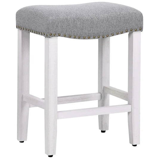 Jameson Upholstered Polyester Antique White 24 Inch Counter Stool