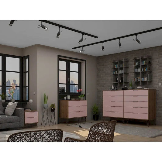 Manhattan Comfort Rockefeller 3-Piece Dresser and Nightstand Set