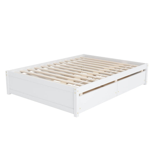 Full Bed With Twin Size Trundle And Two Drawers