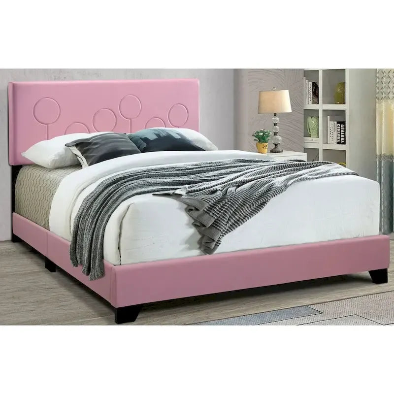 All-in-One Upholstered Pink Bed