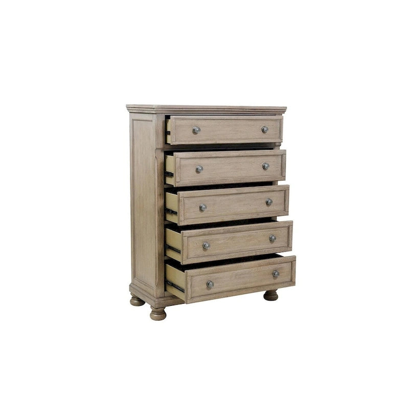 Donald 5 Piece Gray Modern Sleigh Storage Platform Bedroom Set