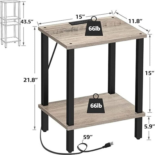 End Table with Charging Station