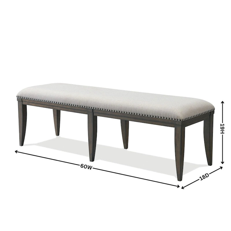 Roundhill Furniture Grant Upholstered Dining Bench, Beige