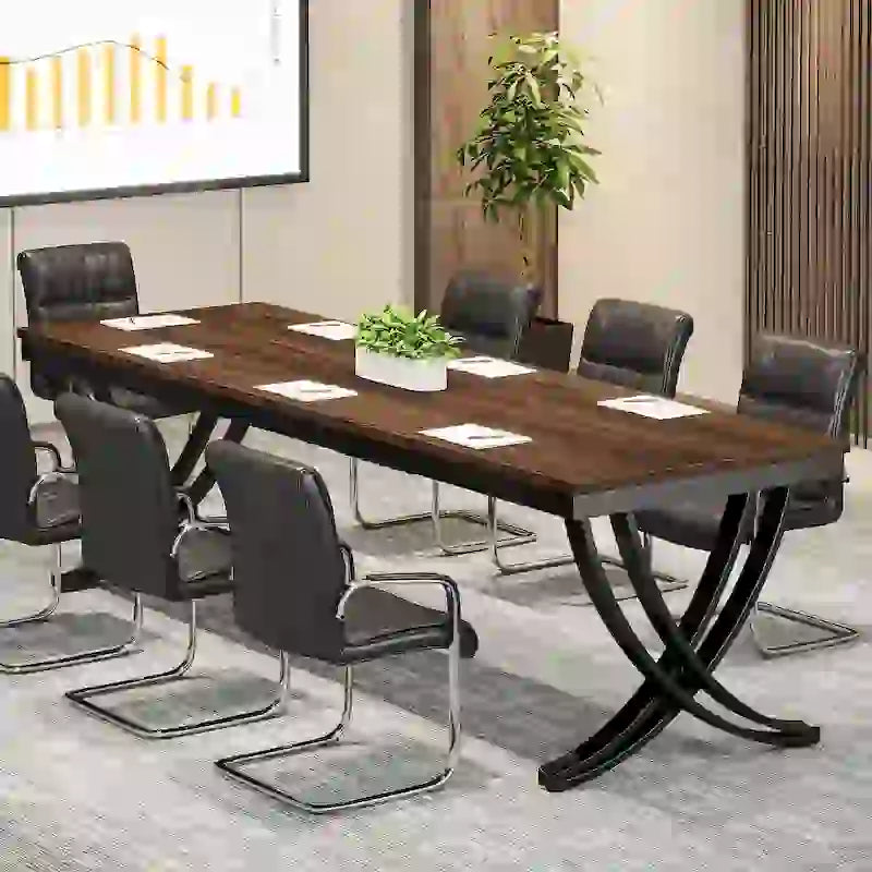 6.5FT Rectangular Conference Meeting Seminar Table for 6-8 People