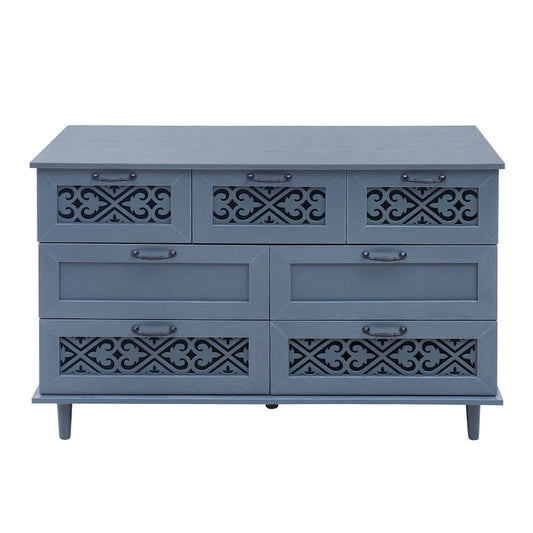 7 Drawer Cabinet,With Black Metal Handle