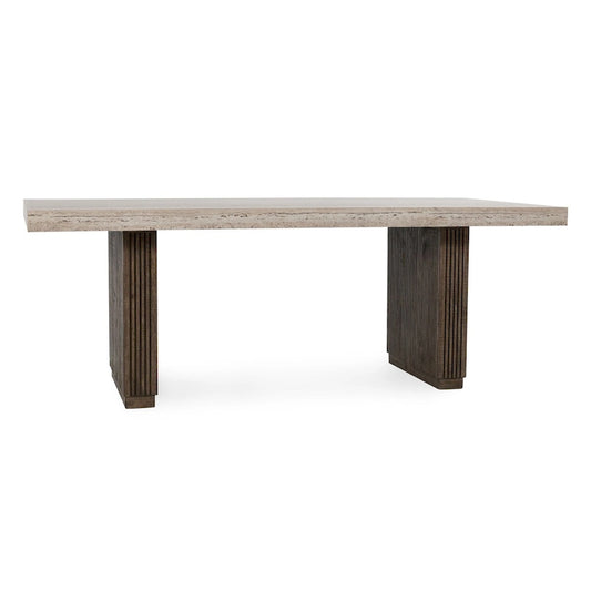 Ollie 82 Travertine Laminate Dining Table in Brown by Kosas Home