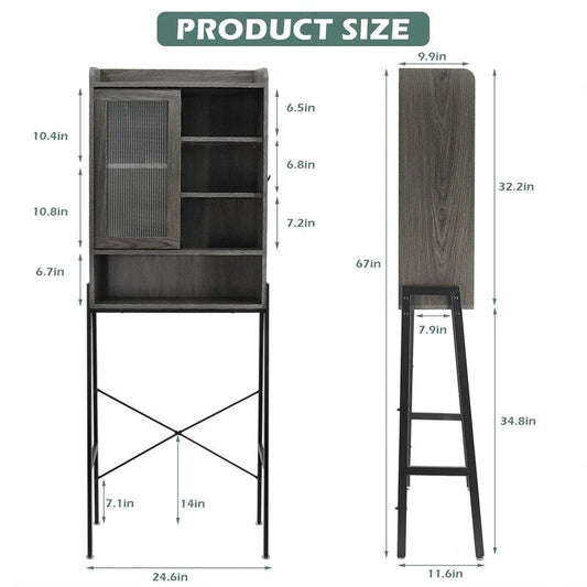 Over the Toilet Storage Cabinet - 11.6D x 24.6W x 67H