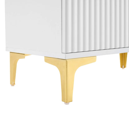 4-in-1 Hall Tree with Cushion, Coat Rack with 8 Gold Hooks and Legs, Entryway Bench with Adjustable Shelves & Fluted Doors