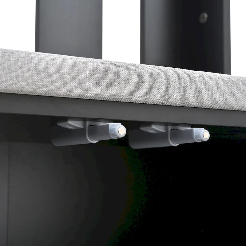 4-in-1 Hall Tree with Cushion, Coat Rack with 8 Gold Hooks and Legs, Entryway Bench with Adjustable Shelves & Fluted Doors