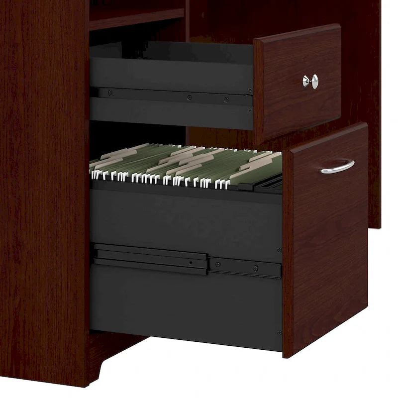 Cabot 60W L-Desk with Hutch and Drawers by Bush Furniture