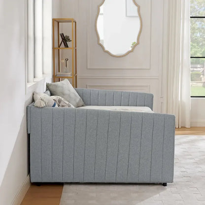 Full Size Daybed with Trundle Upholstered Sofa Bed