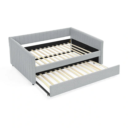 Full Size Daybed with Trundle Upholstered Sofa Bed