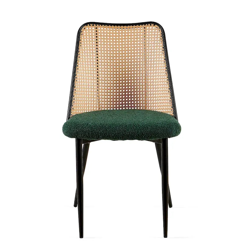 Dining Chairs Set of 4,Boucle Chairs with Natural Cane Back