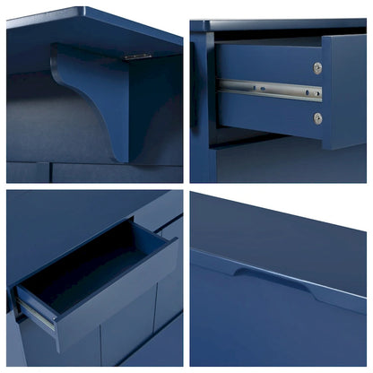 53 Rolling Kitchen Island w/ Drop Leaf,Spice Rack,Adjustable Shelves