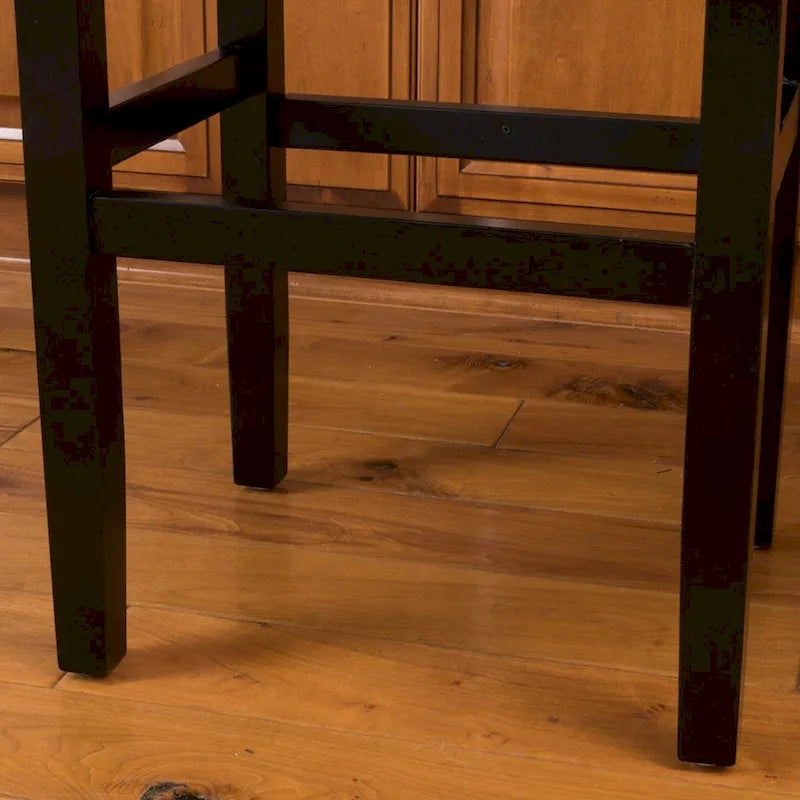 Roomfitters 30 Backless Leather Counter Stools, Set of 2 Upholstered Bar Height Chairs with Wood Frame, Ivory