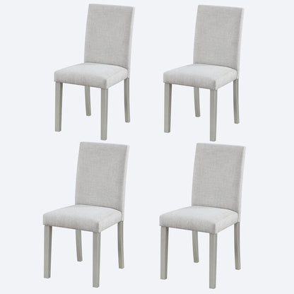 Dining Chairs Set of 2, Modern Kitchen & Dining Room Chairs, Upholstered Linen Cushion Seat and Rubber Wood Legs