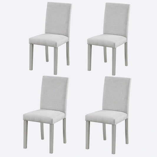 Dining Chairs Set of 2, Modern Kitchen & Dining Room Chairs, Upholstered Linen Cushion Seat and Rubber Wood Legs