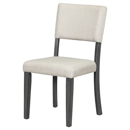 5-Piece Retro Round Dining Table Set Farmhouse Kitchen Dining Table Sets with Curved Trestle Table Legs for Dining Room