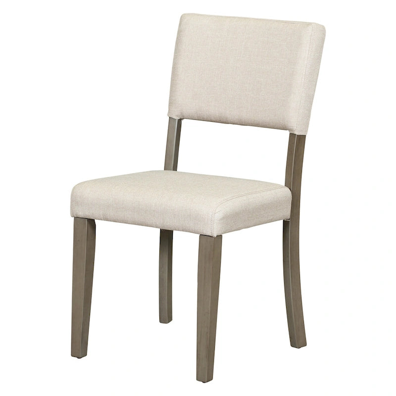 5-Piece Retro Round Dining Table Set Farmhouse Kitchen Dining Table Sets with Curved Trestle Table Legs for Dining Room