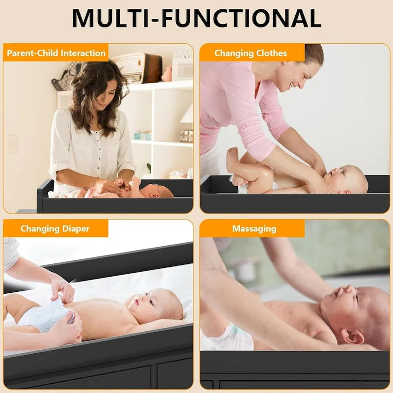 Dresser for Bedroom with 6 Drawers, Changing Table Dresser