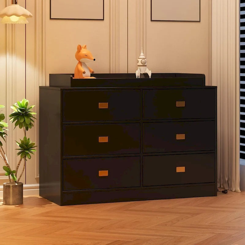 Dresser for Bedroom with 6 Drawers, Changing Table Dresser