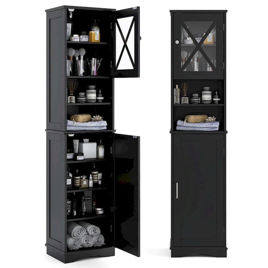 Costway 67 Tall Bathroom Cabinet Freestanding Storage Cabinet with 5 - See Details