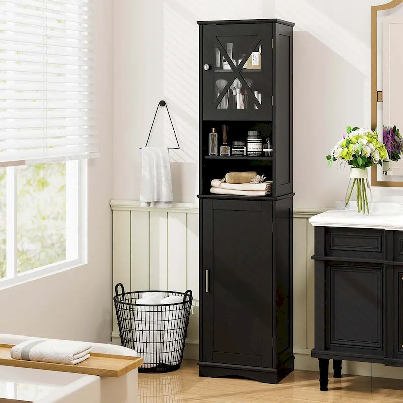 Costway 67 Tall Bathroom Cabinet Freestanding Storage Cabinet with 5 - See Details
