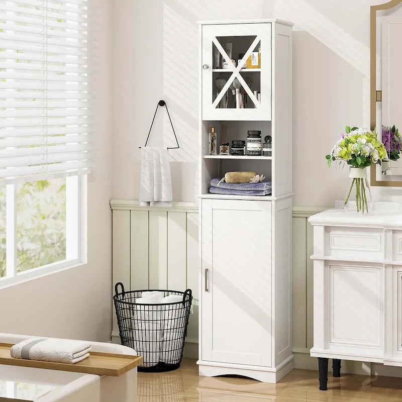 Costway 67 Tall Bathroom Cabinet Freestanding Storage Cabinet with 5 - See Details