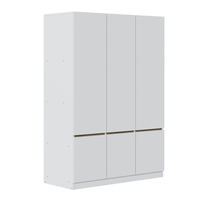 Freestanding Armoire Wardrobe Bedroom Clothing Storage Cabinet with Clothes Rail 6-Door Wooden Wardrobe Closet