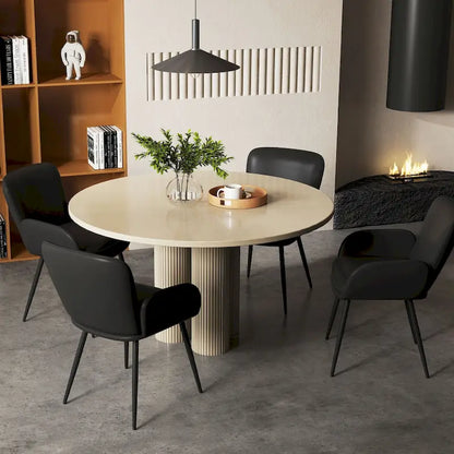 Set of 4 Cat-Scratch Resistant Dining Chairs with Gold Metal Legs