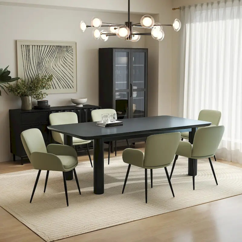 Set of 4 Cat-Scratch Resistant Dining Chairs with Gold Metal Legs