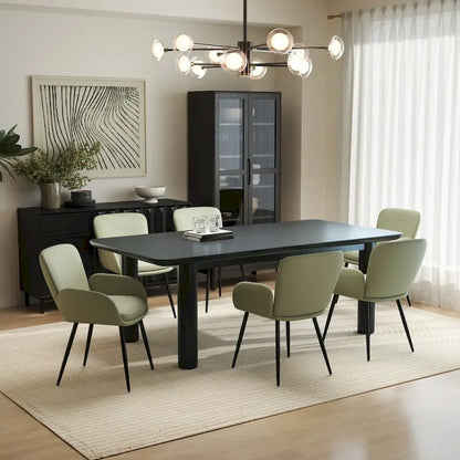 Set of 4 Cat-Scratch Resistant Dining Chairs with Gold Metal Legs