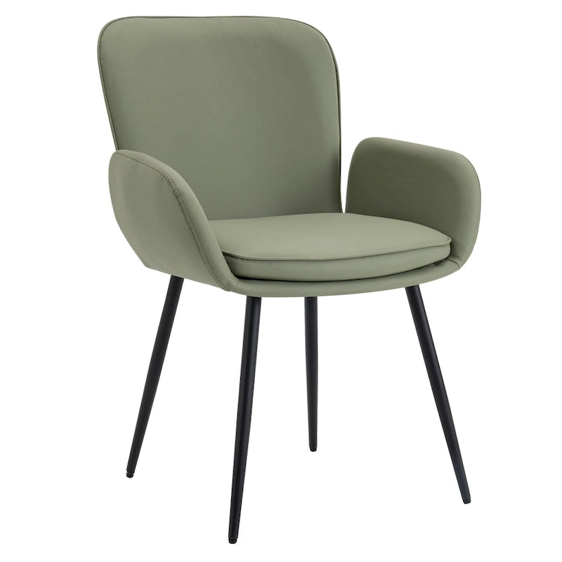 Set of 4 Cat-Scratch Resistant Dining Chairs with Gold Metal Legs