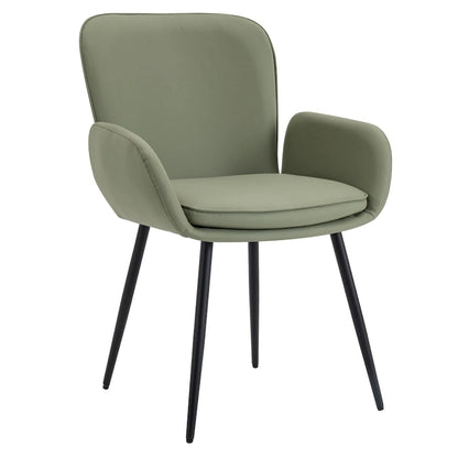 Set of 4 Cat-Scratch Resistant Dining Chairs with Gold Metal Legs