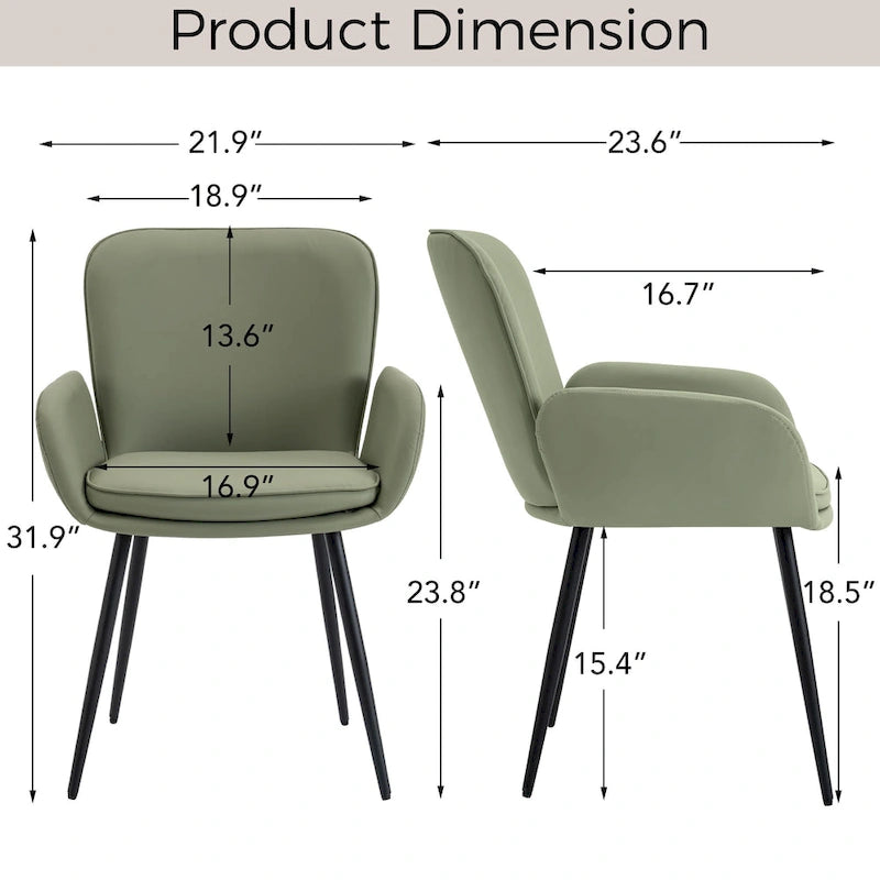 Set of 4 Cat-Scratch Resistant Dining Chairs with Gold Metal Legs
