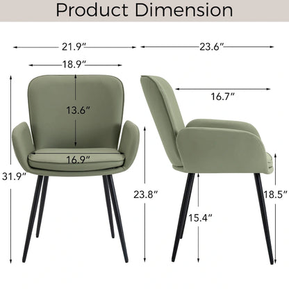 Set of 4 Cat-Scratch Resistant Dining Chairs with Gold Metal Legs