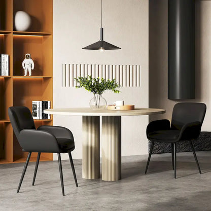 Set of 4 Cat-Scratch Resistant Dining Chairs with Gold Metal Legs