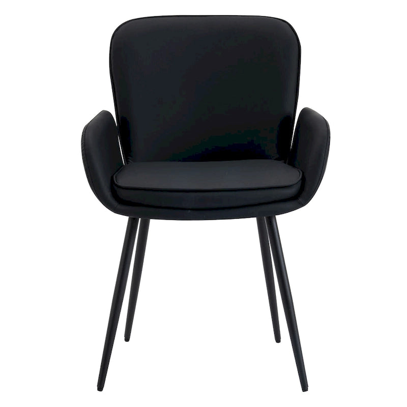 Set of 4 Cat-Scratch Resistant Dining Chairs with Gold Metal Legs