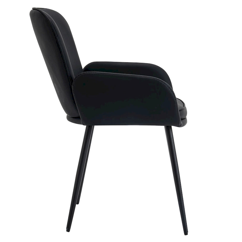 Set of 4 Cat-Scratch Resistant Dining Chairs with Gold Metal Legs