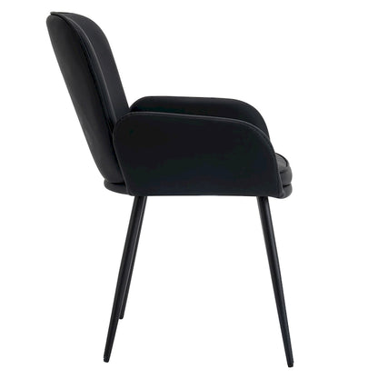 Set of 4 Cat-Scratch Resistant Dining Chairs with Gold Metal Legs