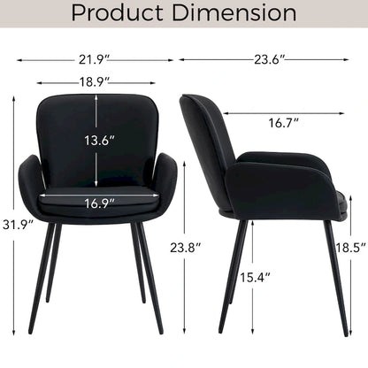 Set of 4 Cat-Scratch Resistant Dining Chairs with Gold Metal Legs