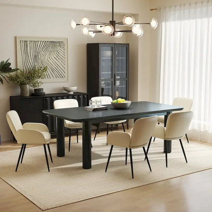 Set of 4 Cat-Scratch Resistant Dining Chairs with Gold Metal Legs