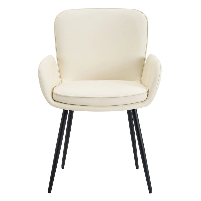 Set of 4 Cat-Scratch Resistant Dining Chairs with Gold Metal Legs