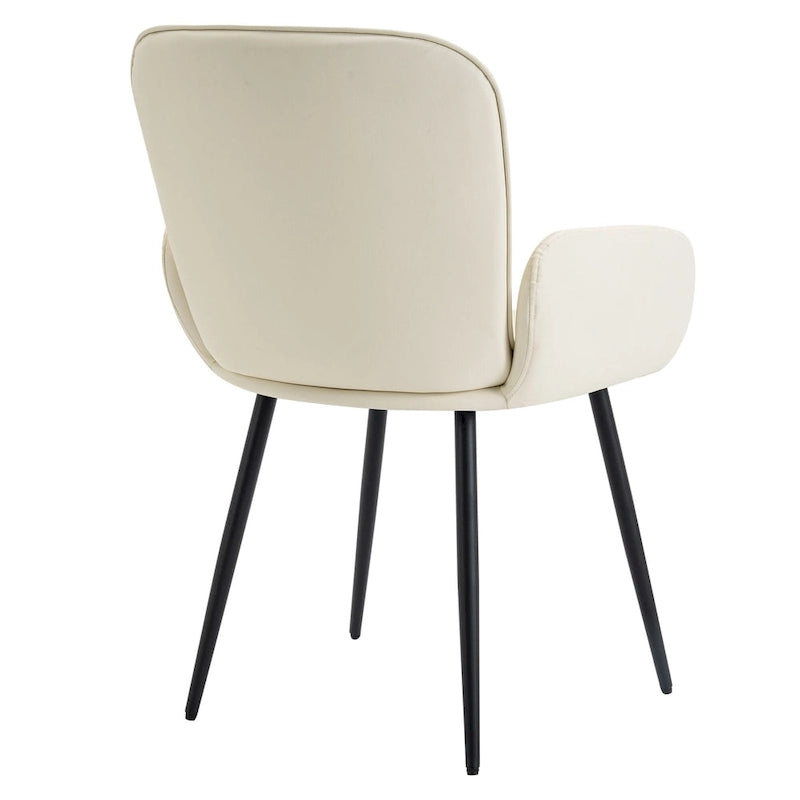 Set of 4 Cat-Scratch Resistant Dining Chairs with Gold Metal Legs