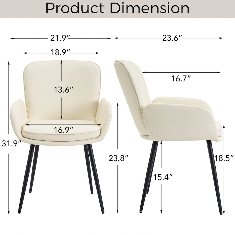 Set of 4 Cat-Scratch Resistant Dining Chairs with Gold Metal Legs