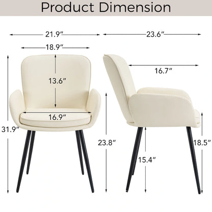 Set of 4 Cat-Scratch Resistant Dining Chairs with Gold Metal Legs