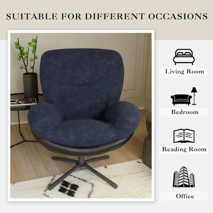 Modern Chenille 360 Swivel Office Chair with Metal Base Frame